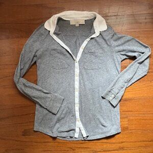 LOFT Petite Collared Button Down Utility Shirt